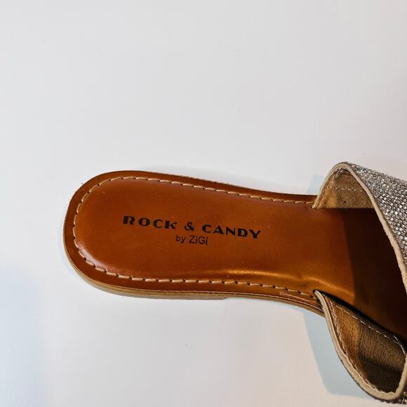 Rock & Candy By Zigi Rhinestone Flat Sandal Slide - Picture 9 of 13